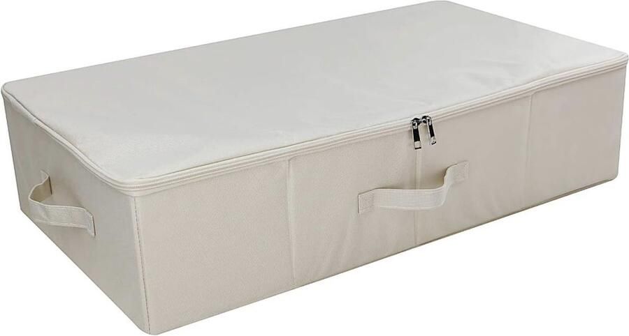 Onder de Bed Comforter Storage Box for Closet Zipperd Lid ^ Handles speciaal voor de onder Softa Bed Space Storing Beige
